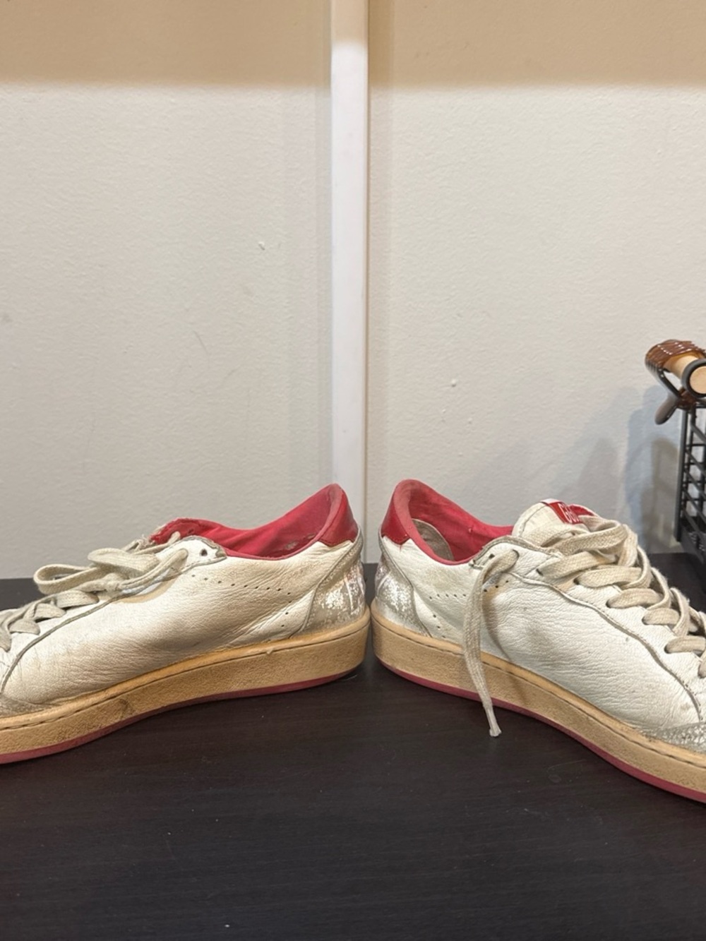 Golden Goose Kids White Sneakers with Red Star Accent - Picture 4 of 5